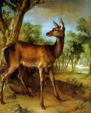  Fu Oil Painting - The Watchful Doe